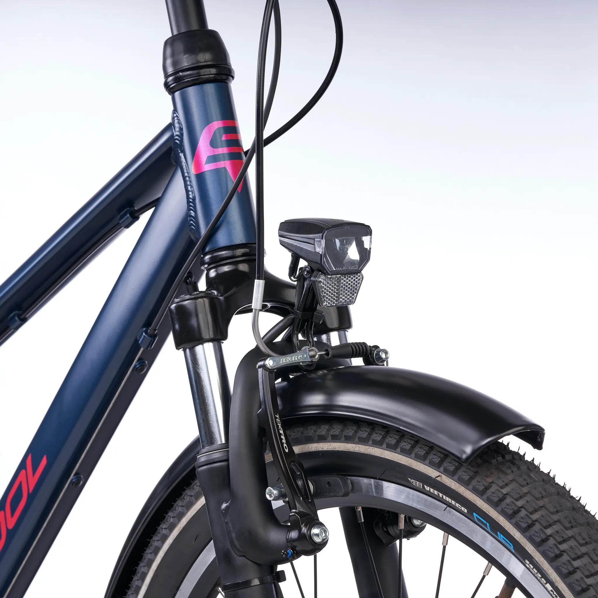troX pro, 24 Zoll Kinderfahrrad, 7-Gang, Dunkelblau/Pink, 130–150 cm 5/8