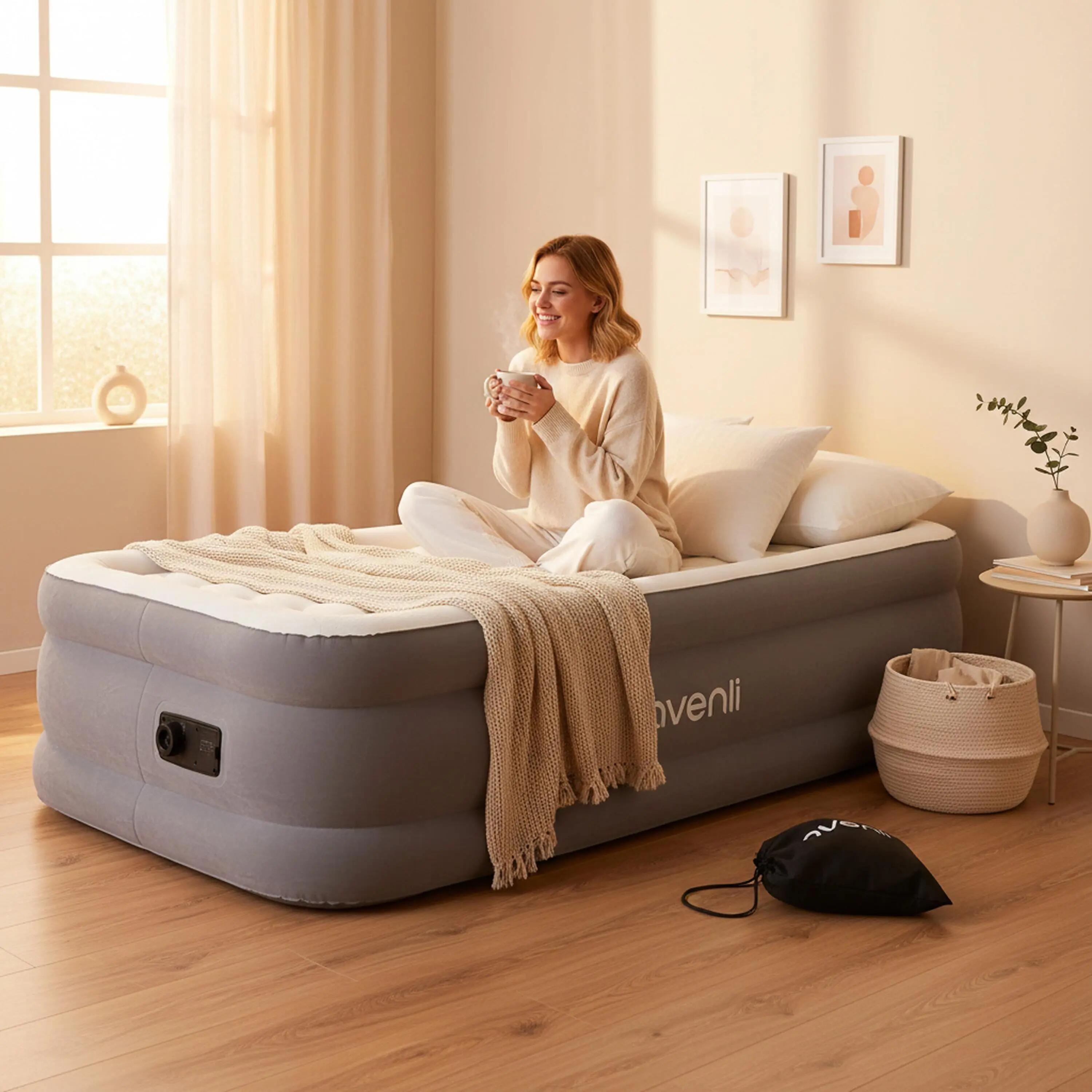 Luftmatratze selbstaufblasend 1 Person 191x99x46cm Luftbett mit Elektropumpe 8/11