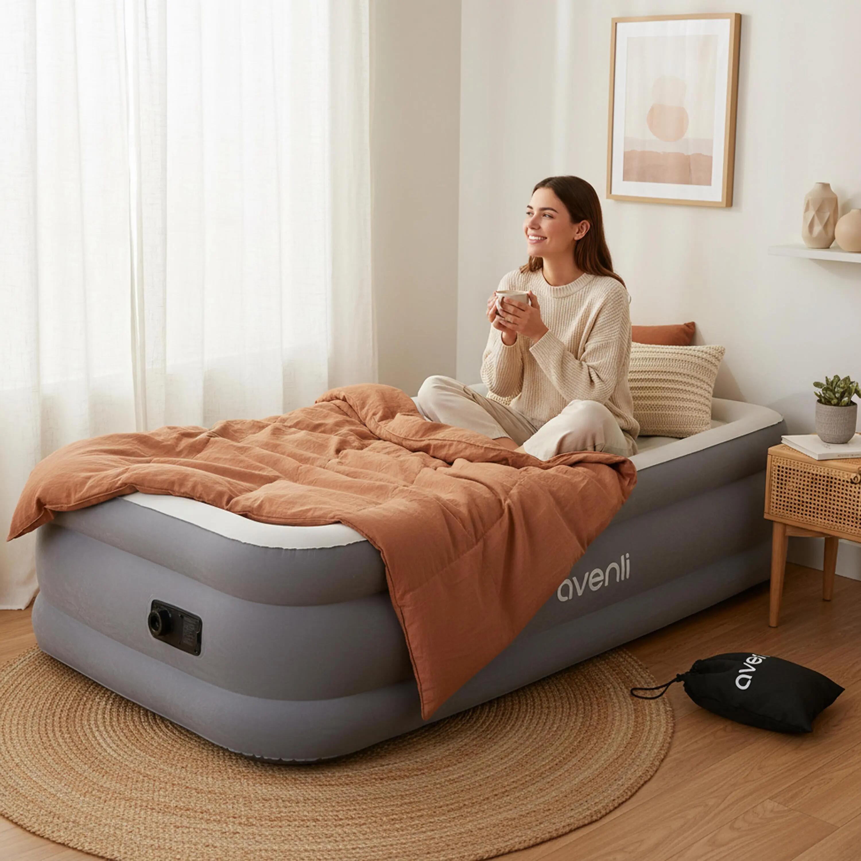 Luftmatratze selbstaufblasend 1 Person 191x99x46cm Luftbett mit Elektropumpe 10/11