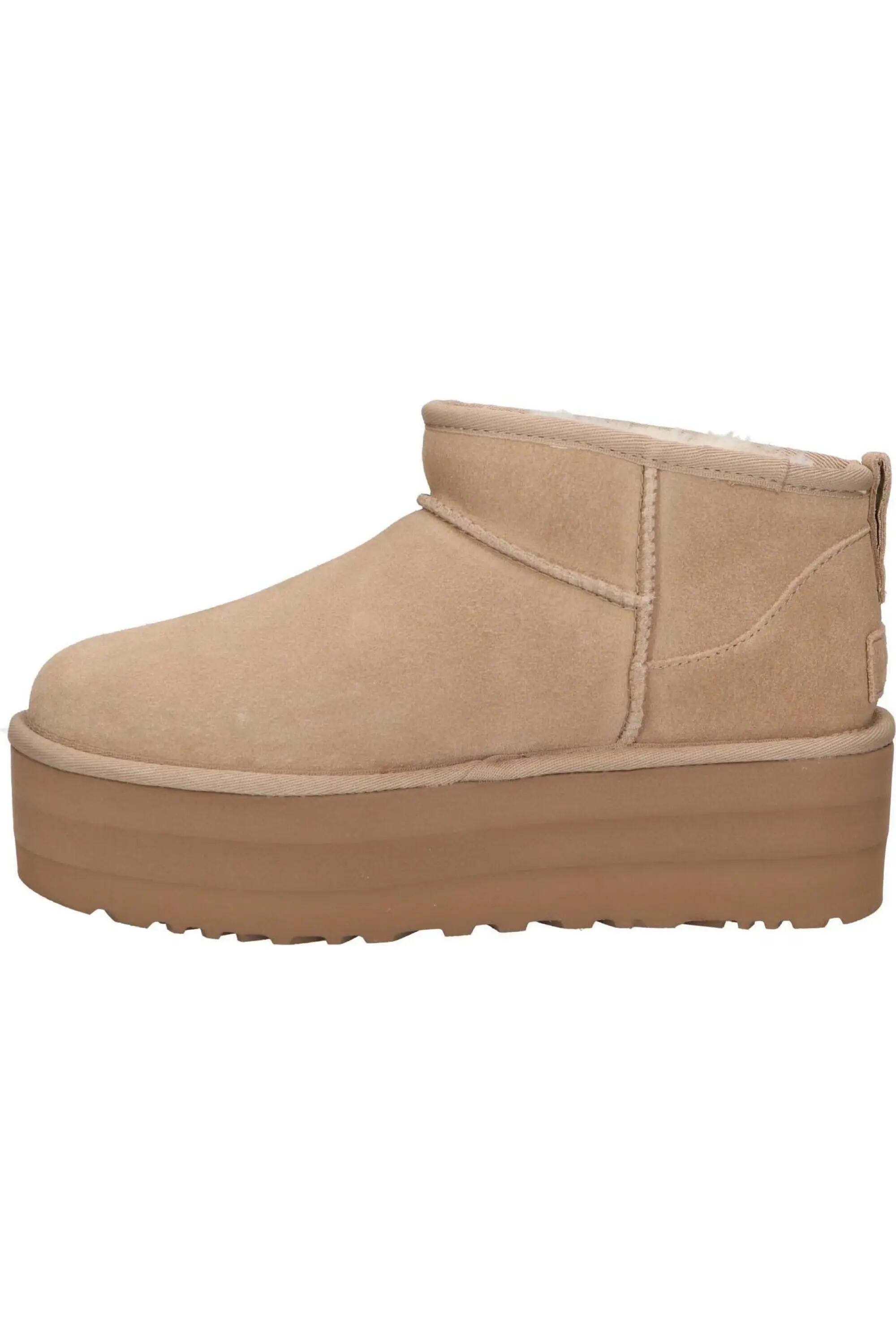 Frauen - casual - stiefel - plateau, wildleder, uggplush-futter - sand 4/6