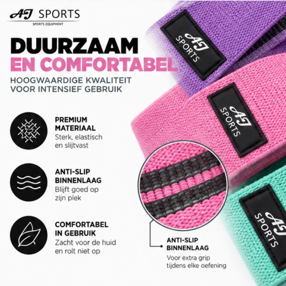 Weerstandsbanden set - Resistance bands - Light/Medium/Heavy 5/7
