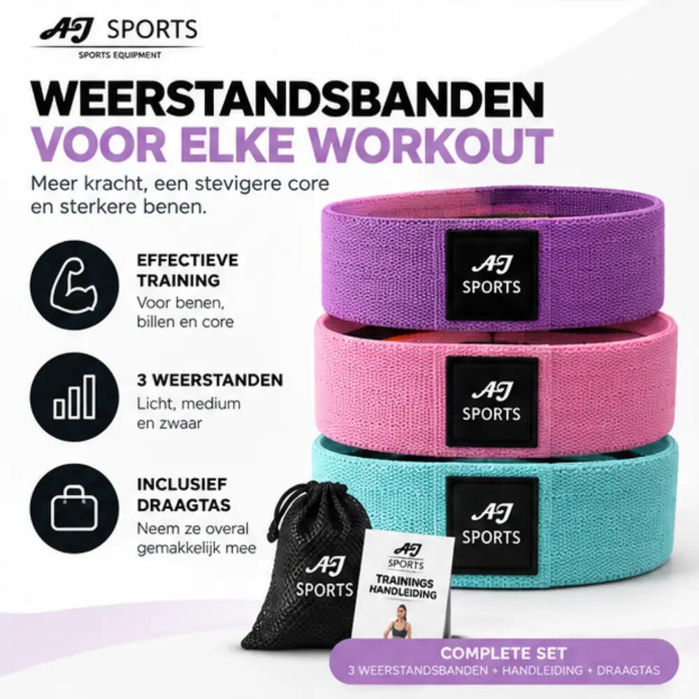Weerstandsbanden set - Resistance bands - Light/Medium/Heavy 3/7