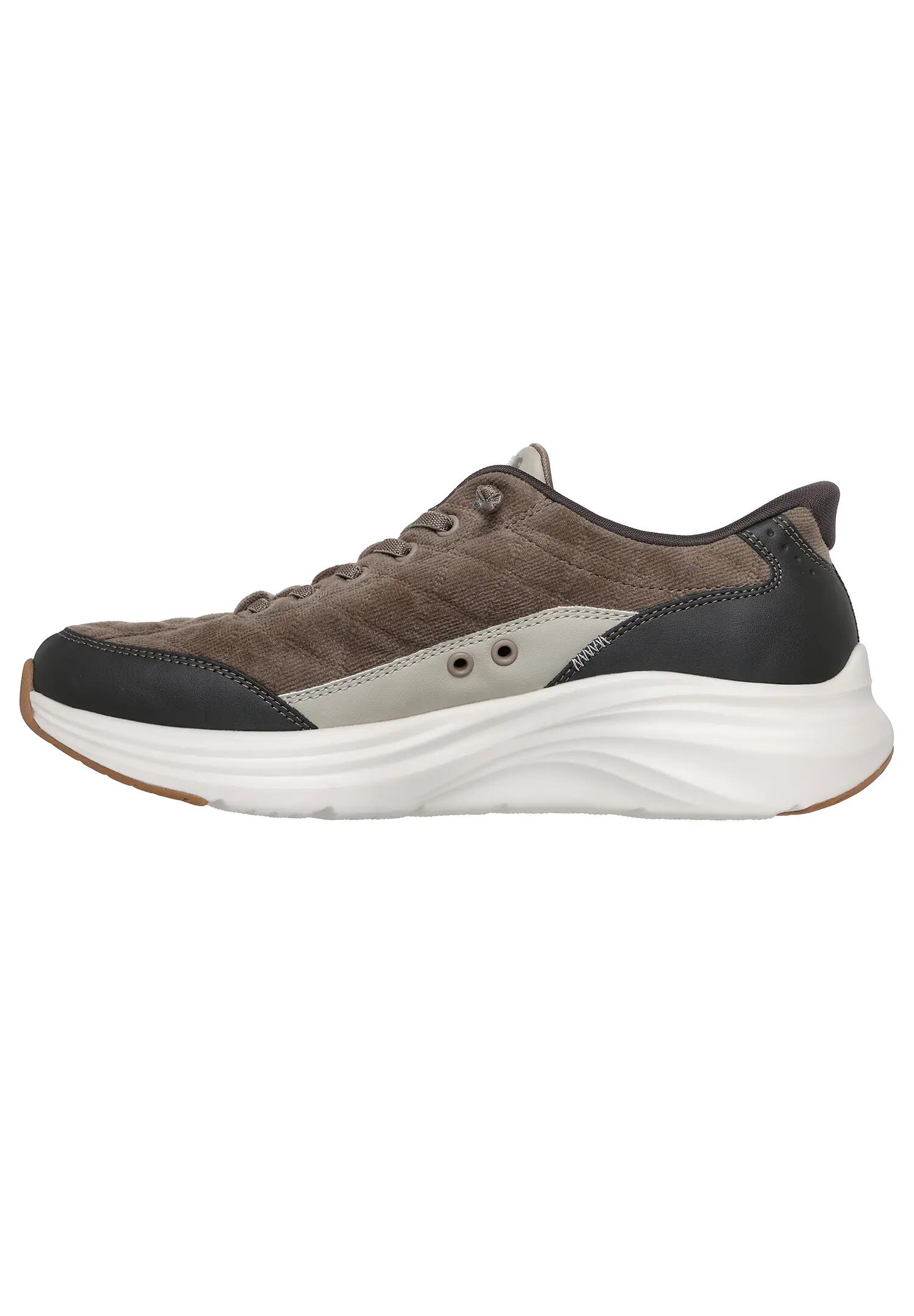 Skechers Herren Contour Foam Cozy Fit Cordelux Slip Ins Sneaker Olive 5/6