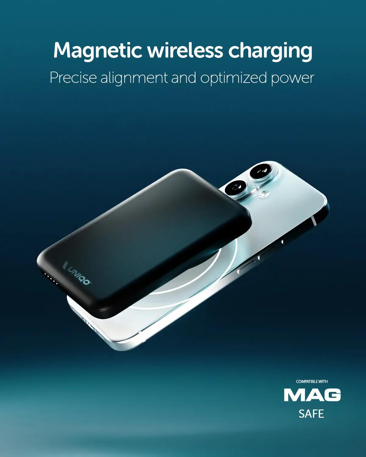 Power Bank 5 000 mAh compatible MagSafe et port USB‑C 20W 3/7
