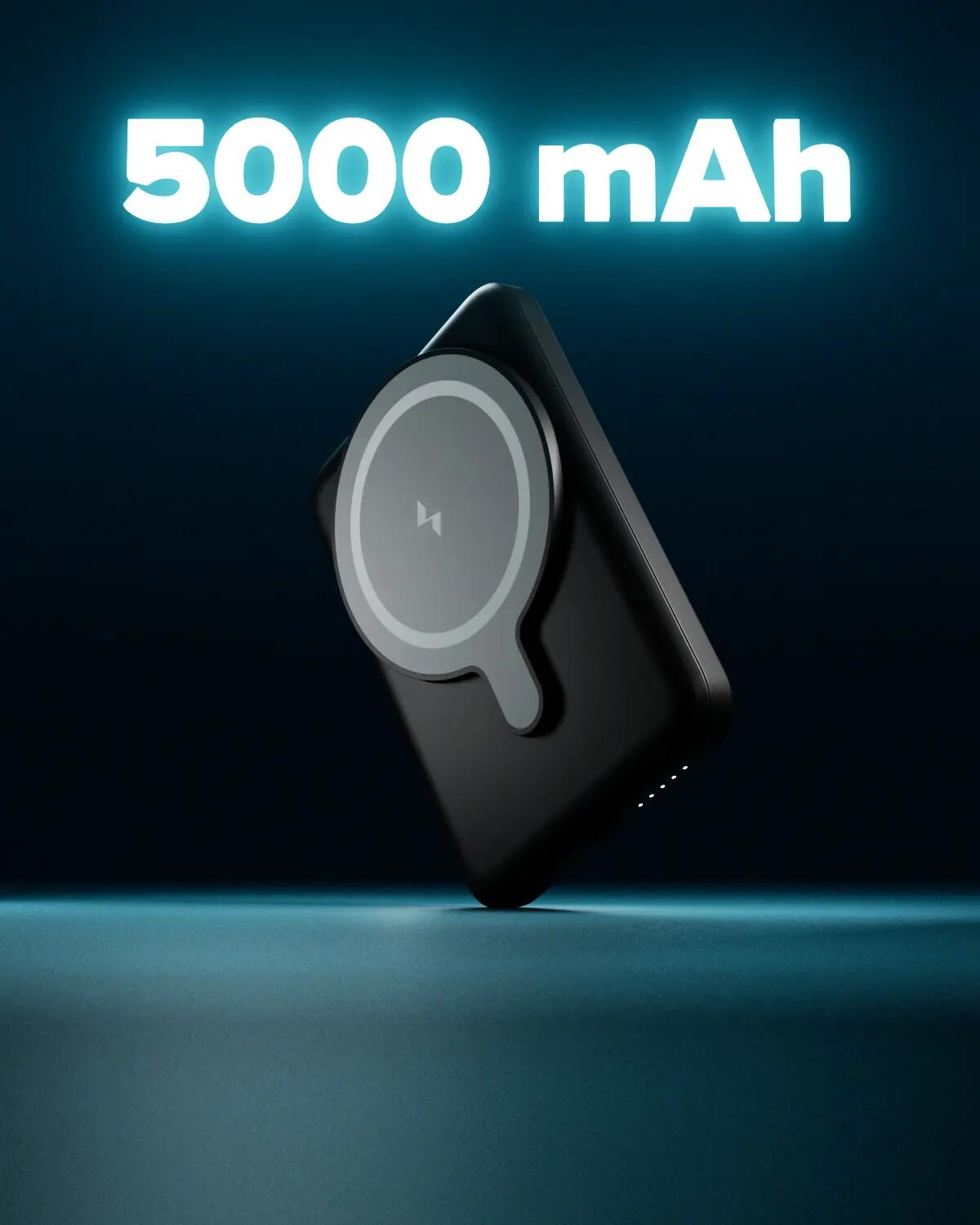Power Bank 5 000 mAh compatible MagSafe et port USB‑C 20W 2/7