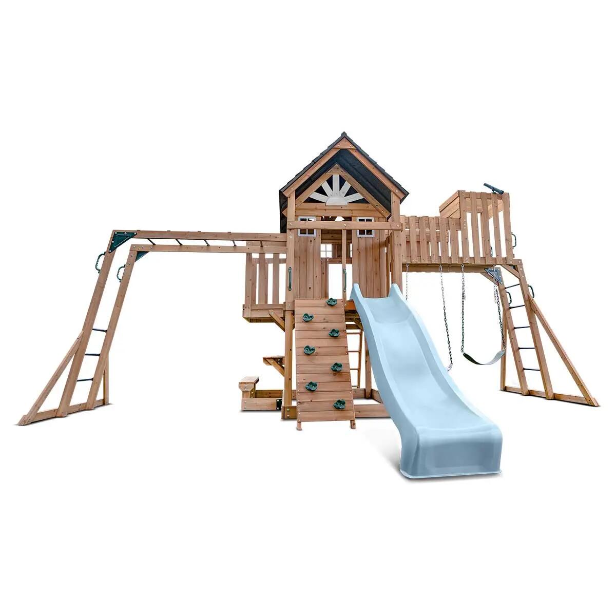 Lifespan Kids Kensington Swing Set, Monkey Bars and Play Centre with 2.2m Slide