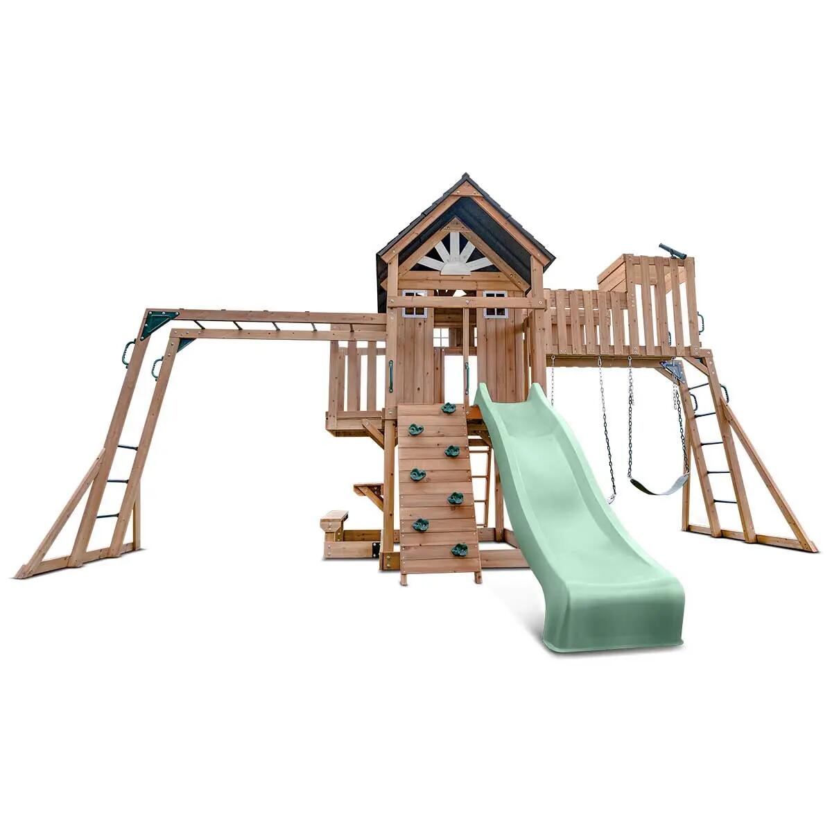 Lifespan Kids Kensington Swing Set, Monkey Bars and Play Centre with 2.2m Slide