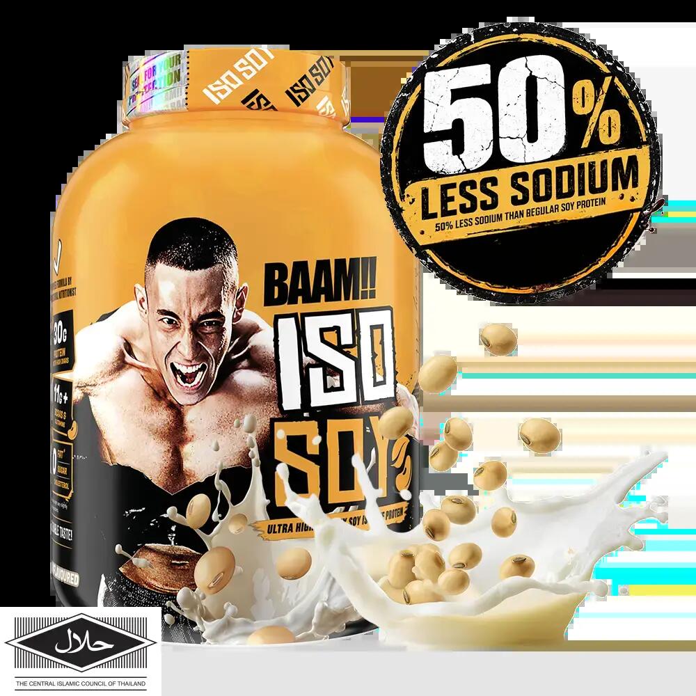SOY PROTEIN ISO - SOY BAAM -  5 LB Unflavored 50%LessSodium