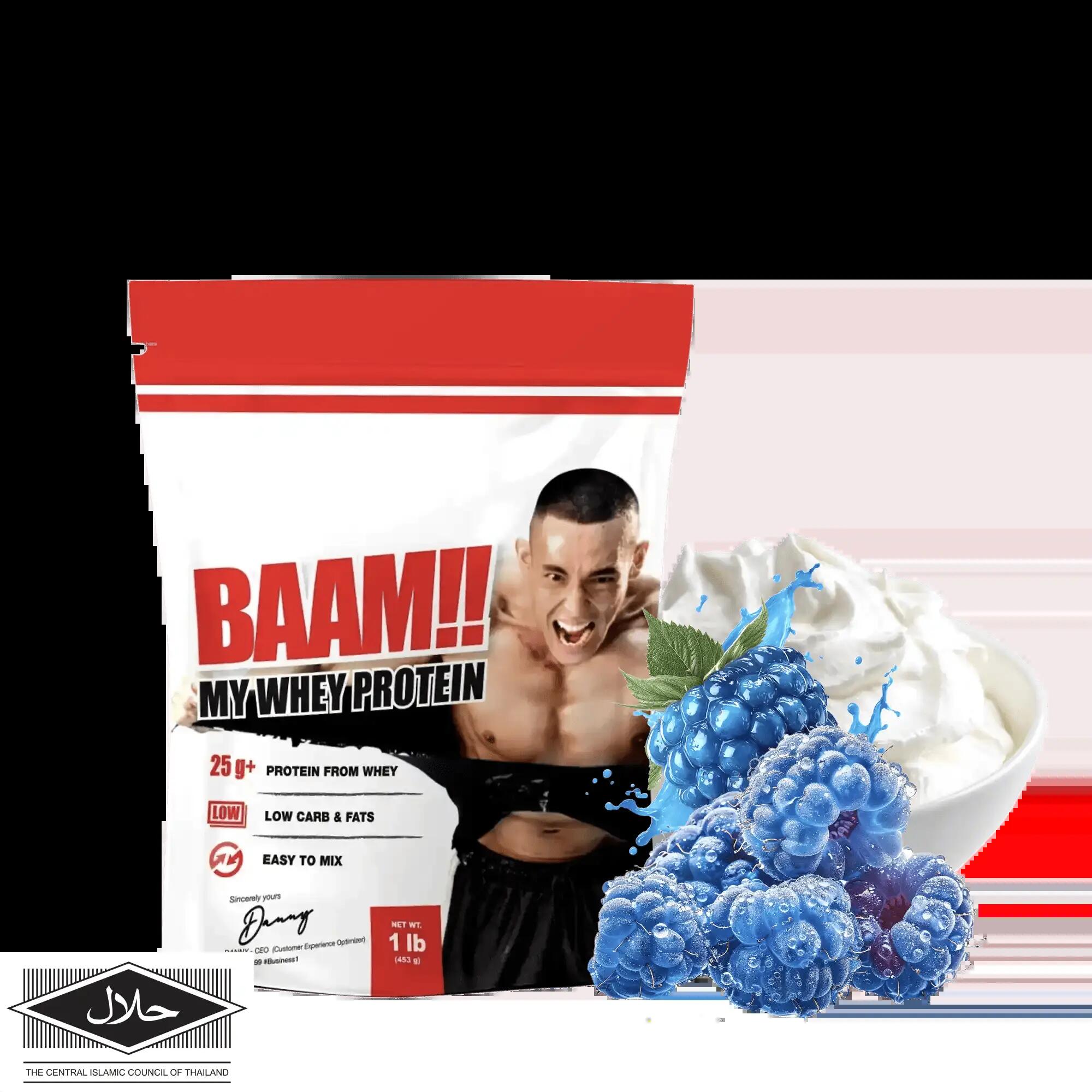 BAAM MY WHEY PROTEIN MAX - 1 LB Yoghurt Blue Raspberry