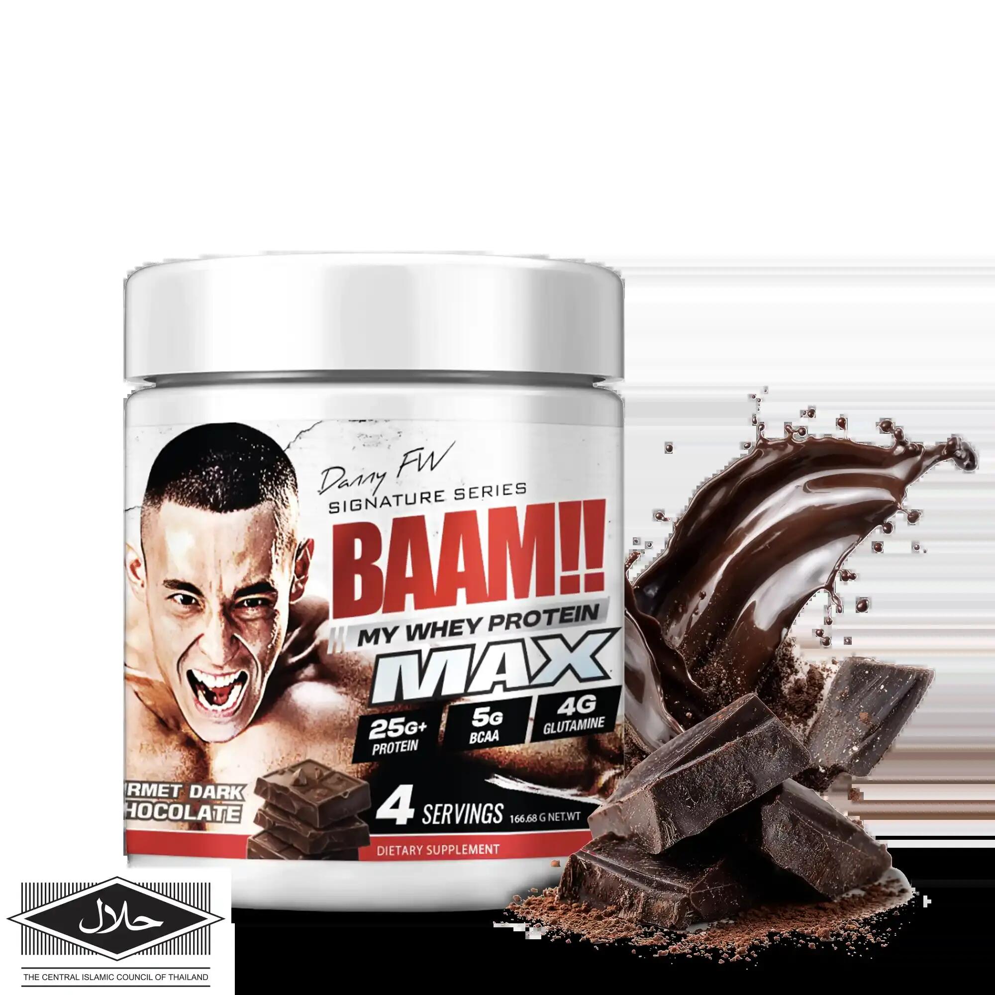 BAAM MY WHEY PROTEIN MAX - 4 SERVINGS Gourmet Dark Chocolate