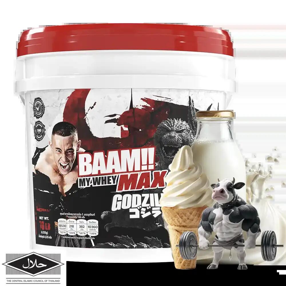 BAAM MY WHEY PROTEIN MAX - 10 LB Hokkaido Milk (Bucket Godzilla)