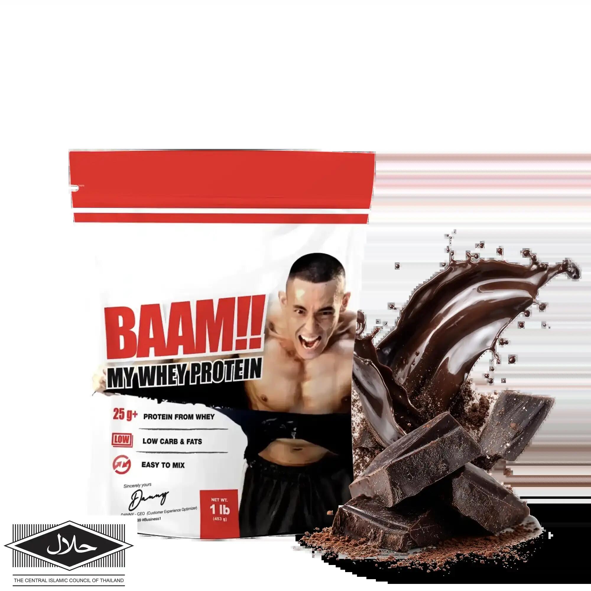 BAAM MY WHEY PROTEIN MAX - 1 LB Gourmet Dark Chocolate
