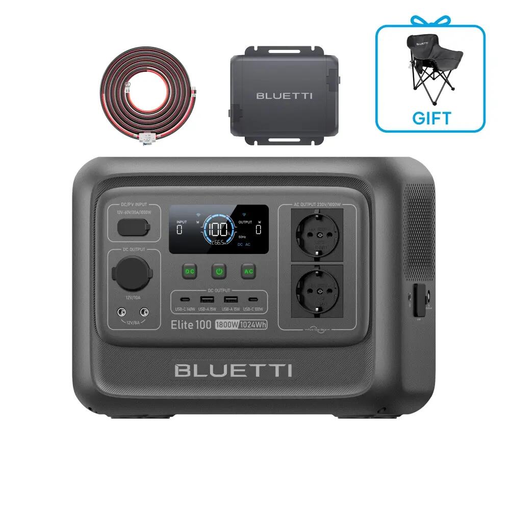 Преносим ген.+зарядно Elite 100 V2 BLUETTI 1024Wh, 2ч зареждане от кола