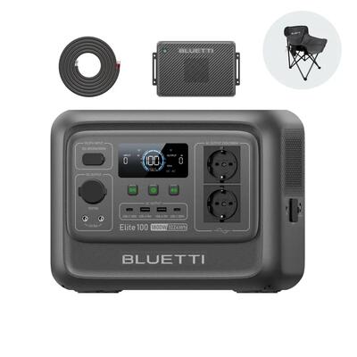 Elite 100 v2 bluetti powerstation+oplader2, 1024wh voor autoreizen en uitstapjes
