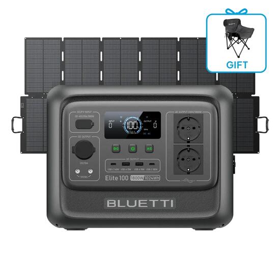 Elite 100 V2 BLUETTI Générateur Solaire+500W Panneau Solaire1024Wh Pour Urgences
