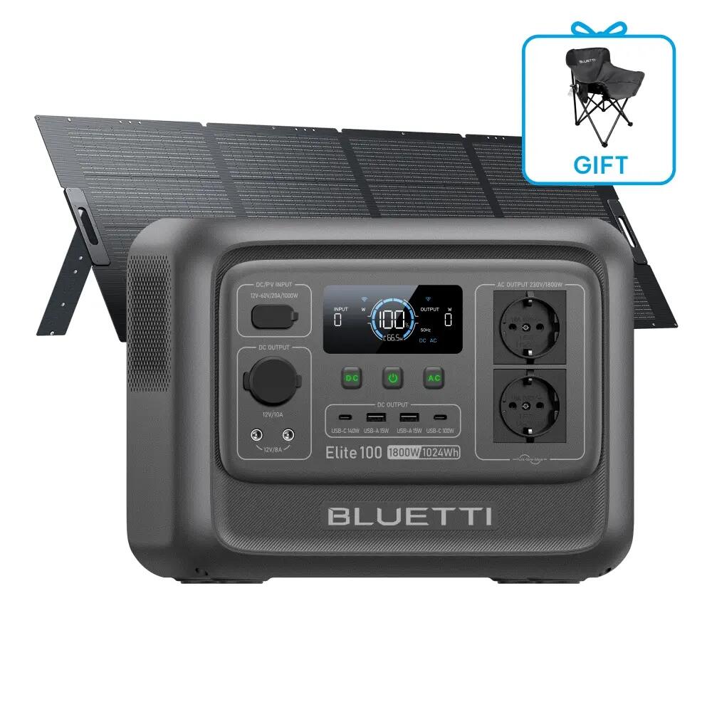 Соларен генератор Elite 100 V2 1024Wh с панел 350W за къмпинг и кемпери