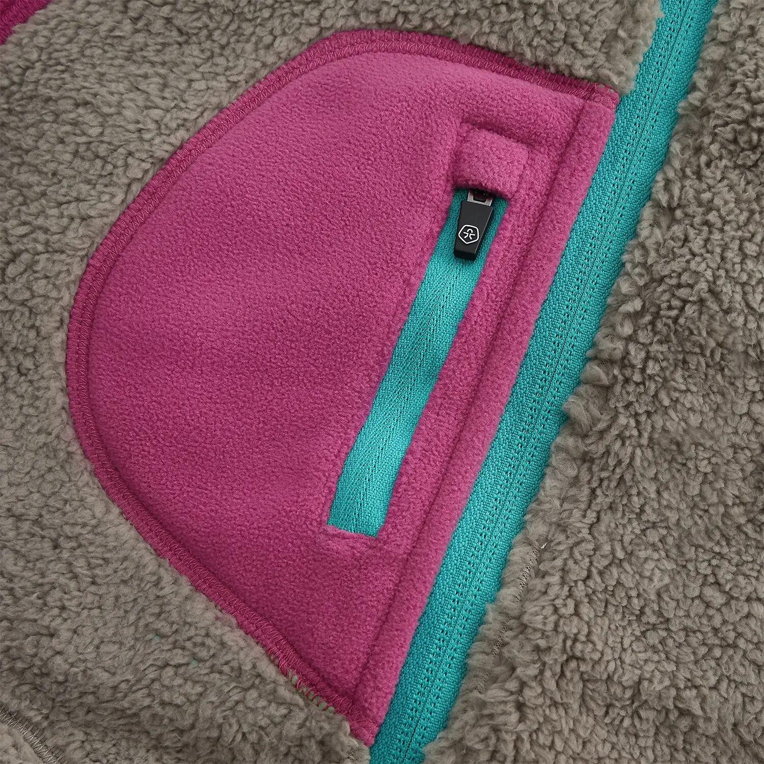 Kinder Fleecejacke Teddy Jacket W. Fleece Sleeves 3/4