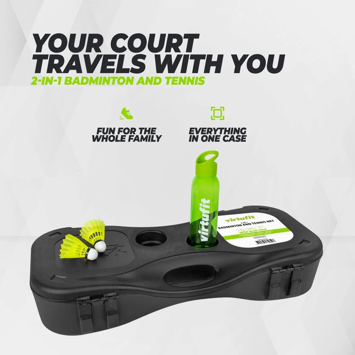 Set da badminton e tennis portatile 2 in 1 - Incluso custodia e racchette 6/8