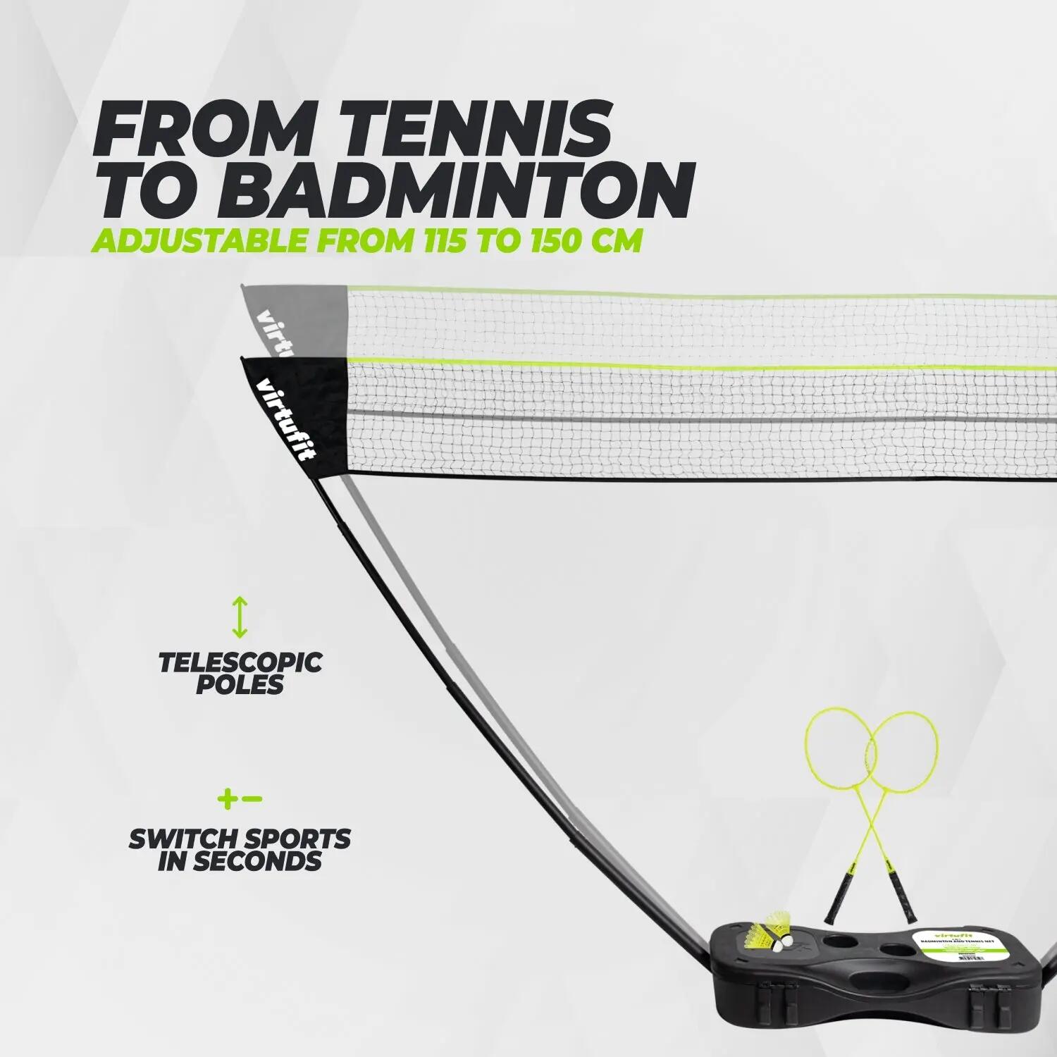 Set da badminton e tennis portatile 2 in 1 - Incluso custodia e racchette 5/8