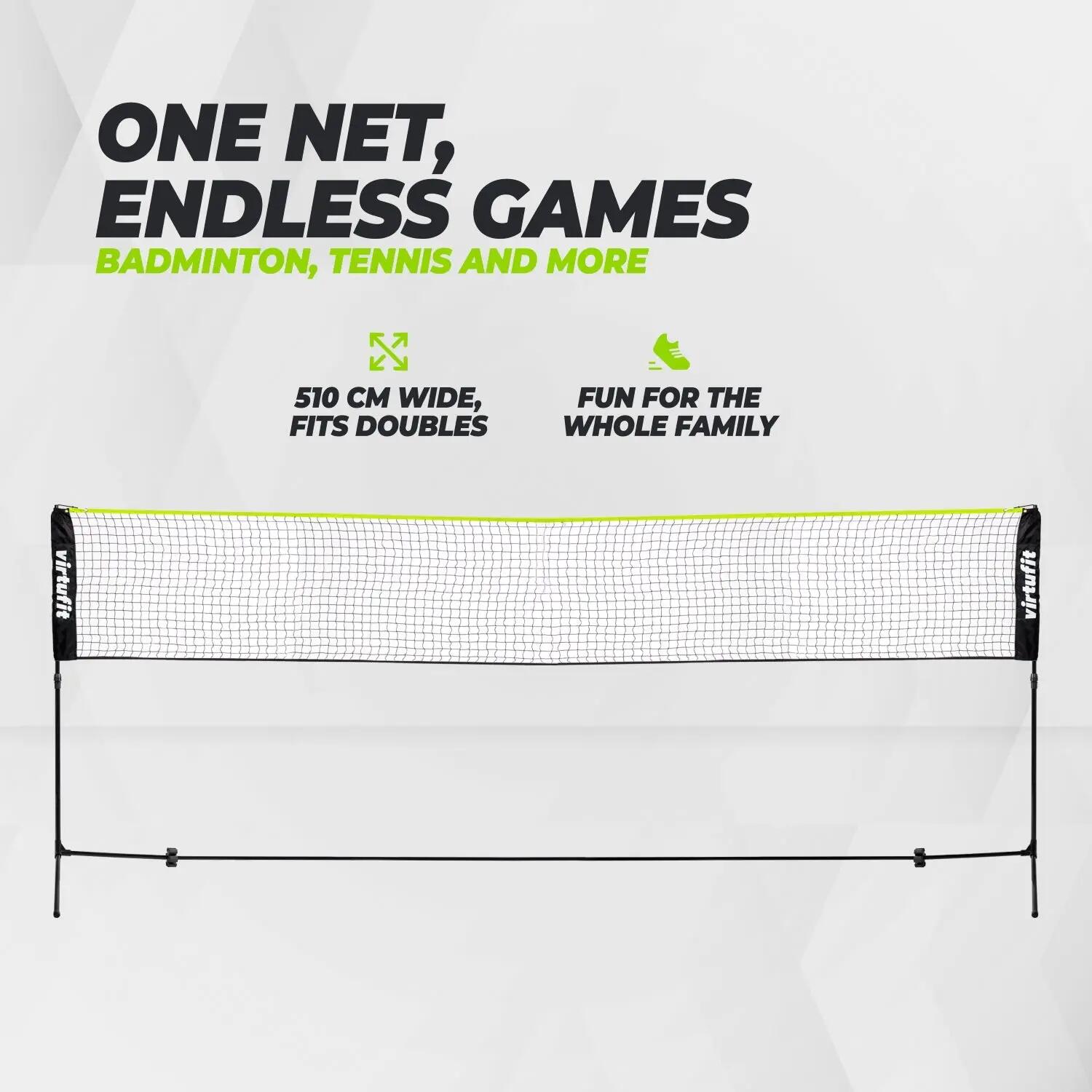 Filet de badminton et tennis  - 510 cm - Avec sac de transport 3/7