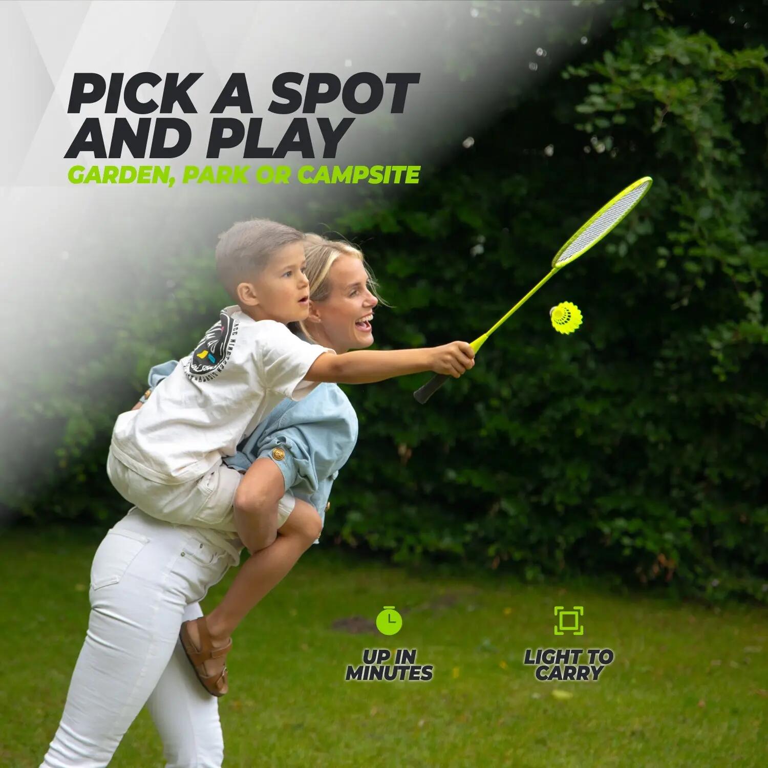 Set da badminton e tennis portatile 2 in 1 - Incluso custodia e racchette 2/8
