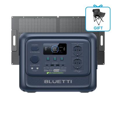 Elite 100v2 1800w/1024wh met 100w zonnepaneel bluetti zonnegenerator