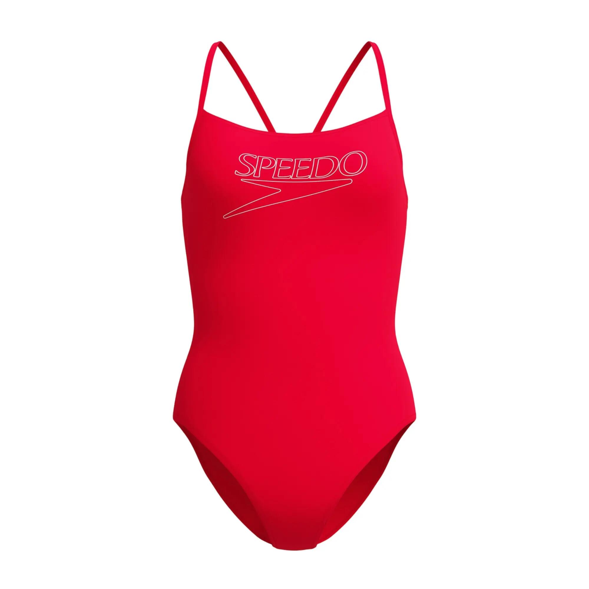 Speedo Womens/Ladies Logo Endurance+ Thin Strap One Piece Swimsuit