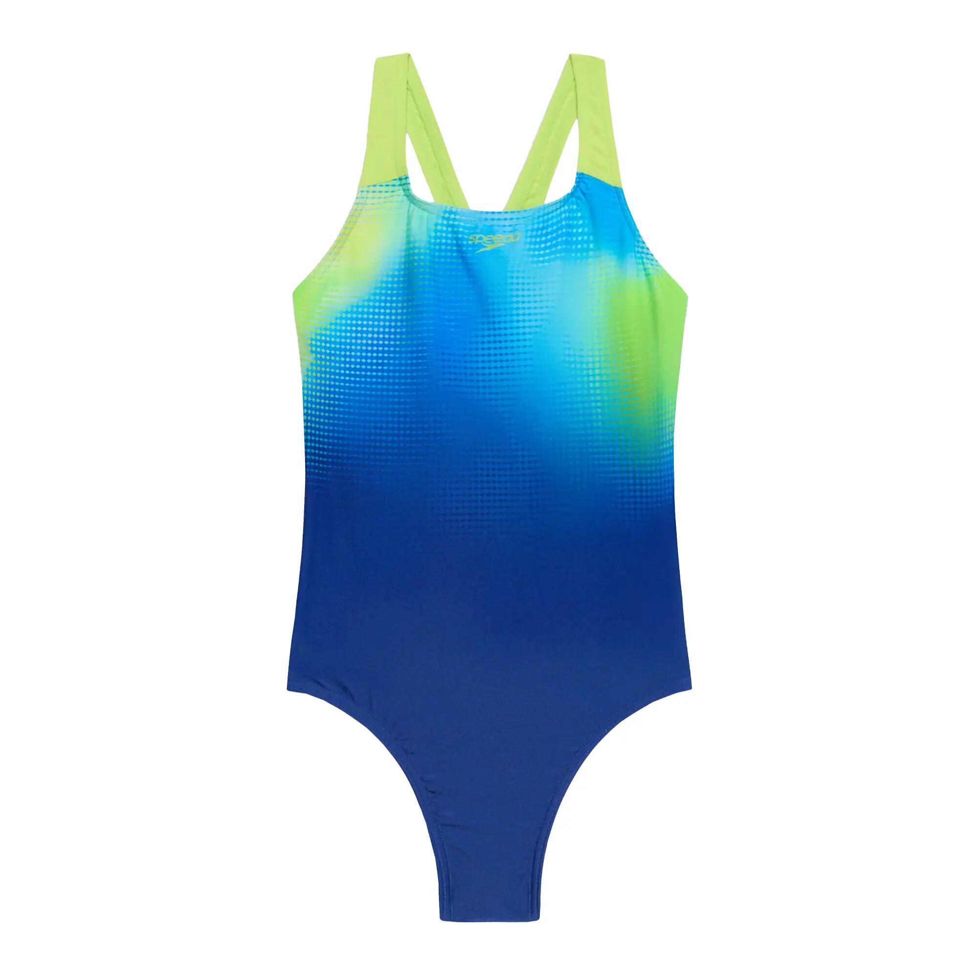 Speedo Girls Printed Powerback One Piece Swimsuit