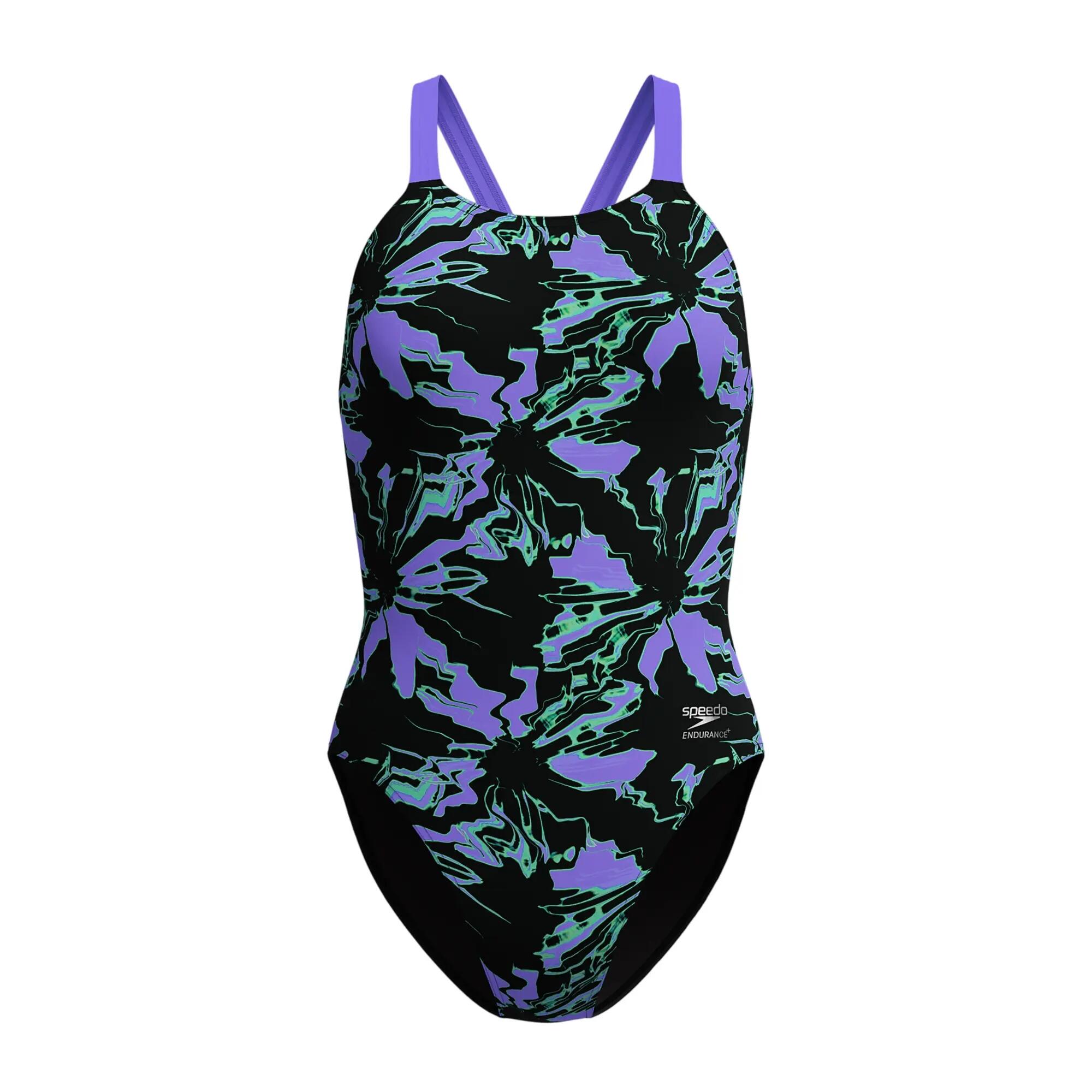 Speedo Womens/Ladies Abstract Leaderback One Piece Swimsuit