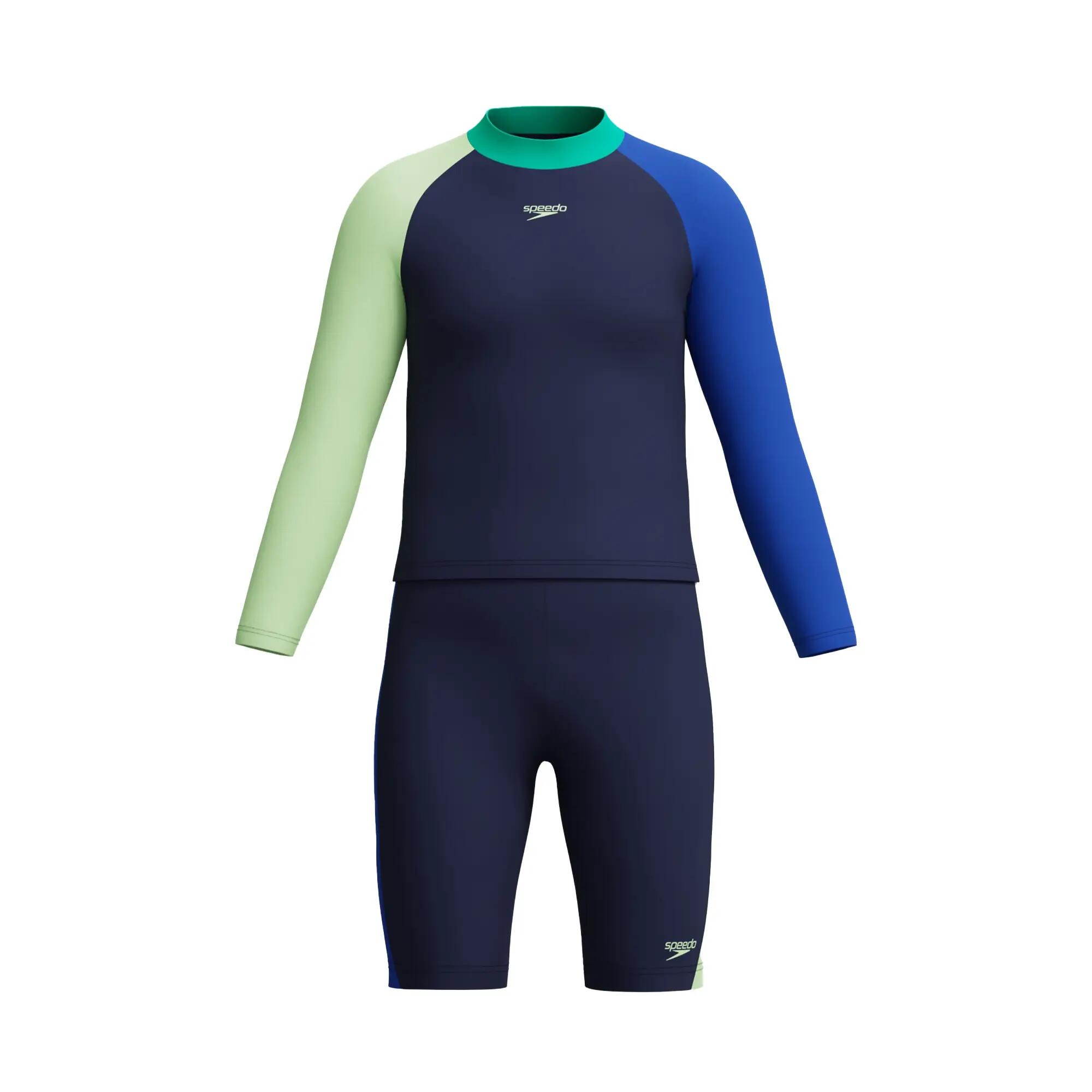 Speedo Boys Colour Block Long-Sleeved Rash Suit