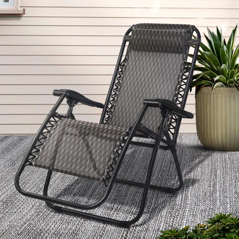 Gardeon Zero Gravity Chair Folding Outdoor Recliner Adjustable Sun Lounge Campin