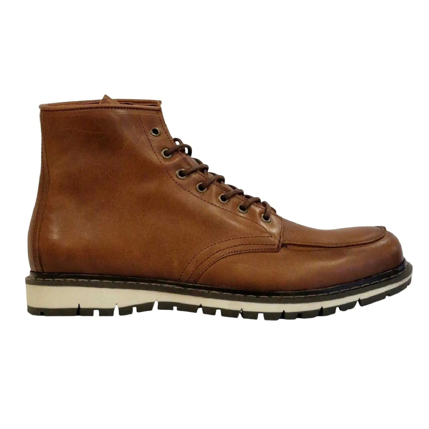 Firetrap Mens Wing Leather Contrast Sole Flat Ankle Boots