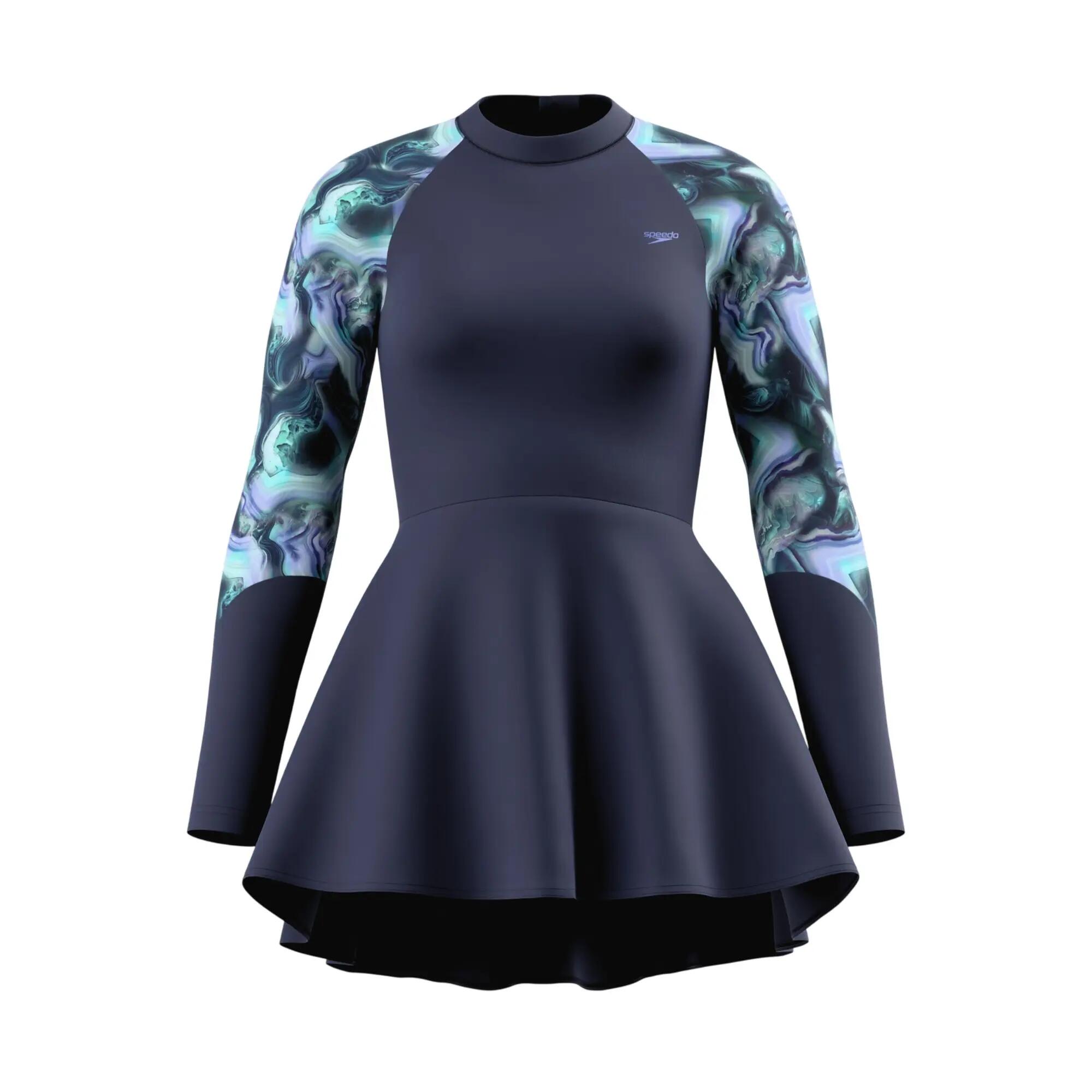 Speedo Womens/Ladies Modern Patterned Long-Sleeved Swim Dress