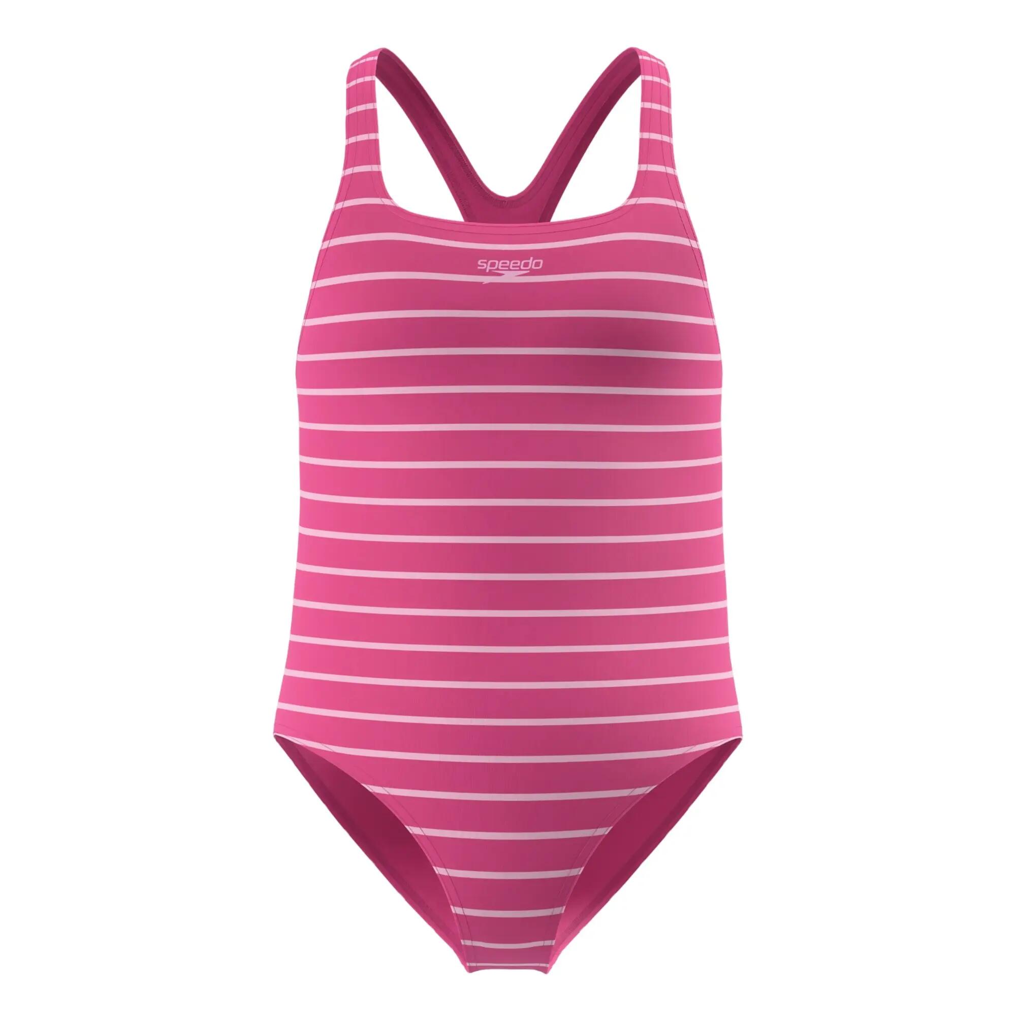 Speedo Girls Medalist Striped One Piece Swimsuit