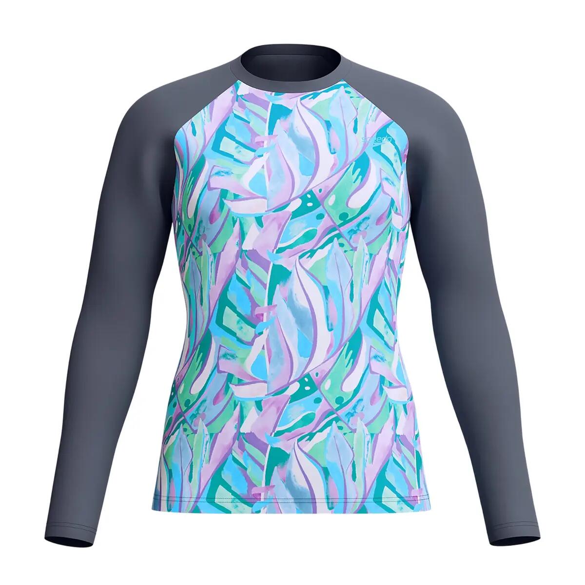 Speedo Womens/Ladies Logo Printed Long-Sleeved Swim Top