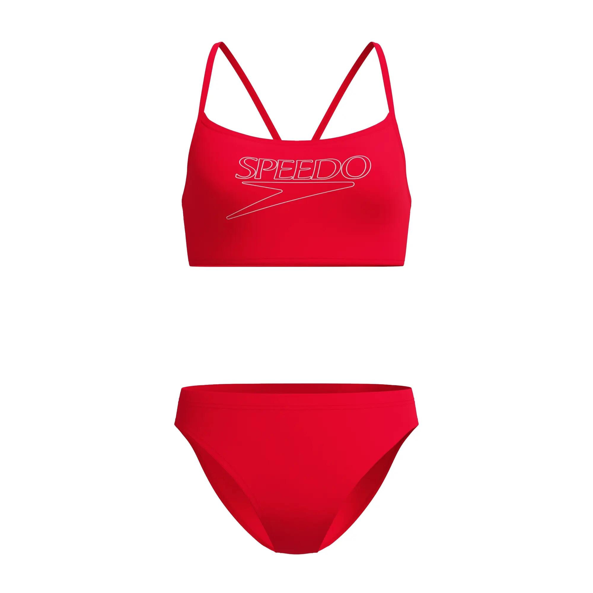 Speedo Womens/Ladies Logo Endurance+ Thin Strap Two-Piece Swimsuit