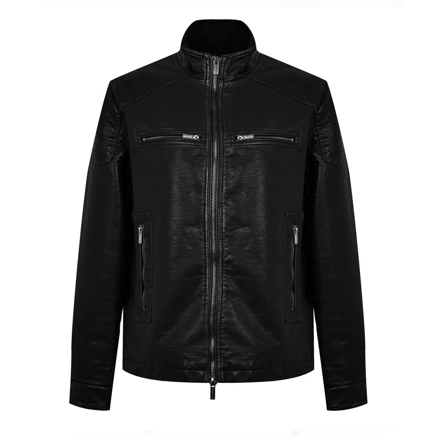 Firetrap Mens Faux Leather Biker Jacket