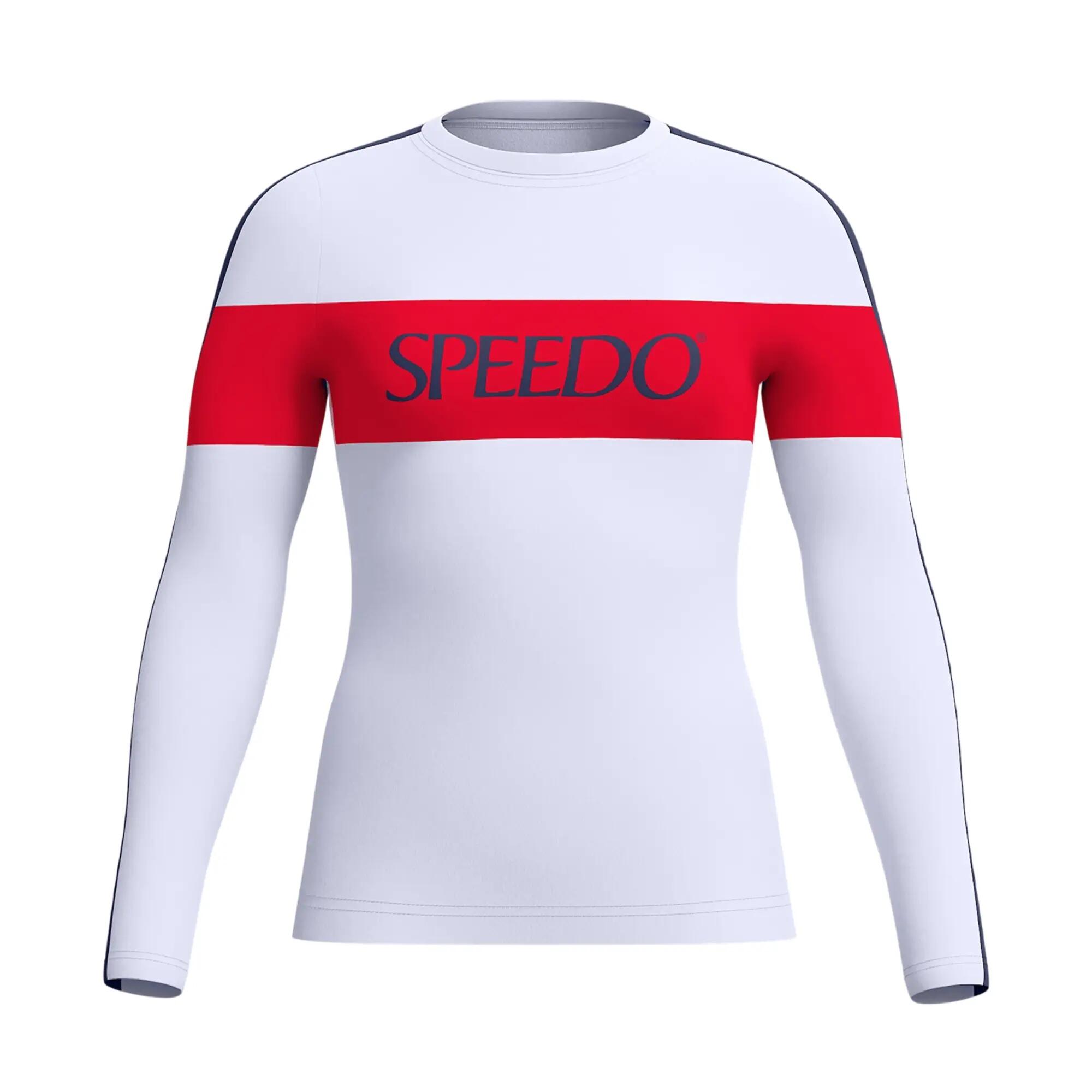 Speedo Womens/Ladies Colour Block Logo Long-Sleeved Rash Top
