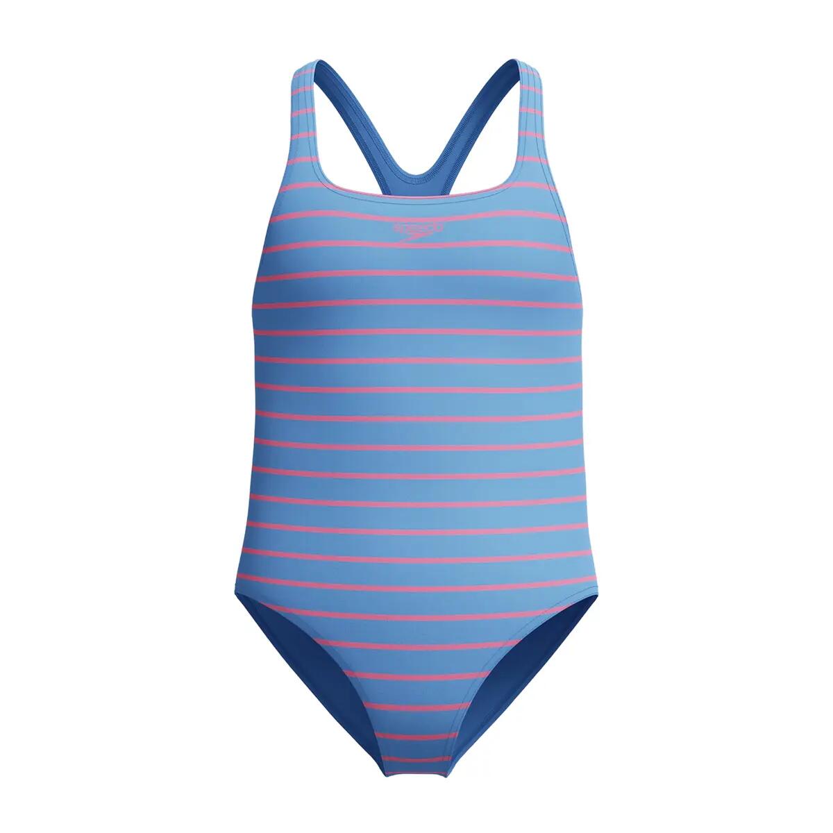Speedo Girls Medalist Striped One Piece Swimsuit
