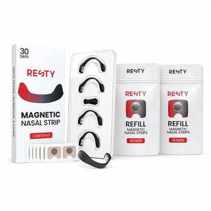 Bandelettes nasales magnétiques fitness kit + 2 recharges 90 séances