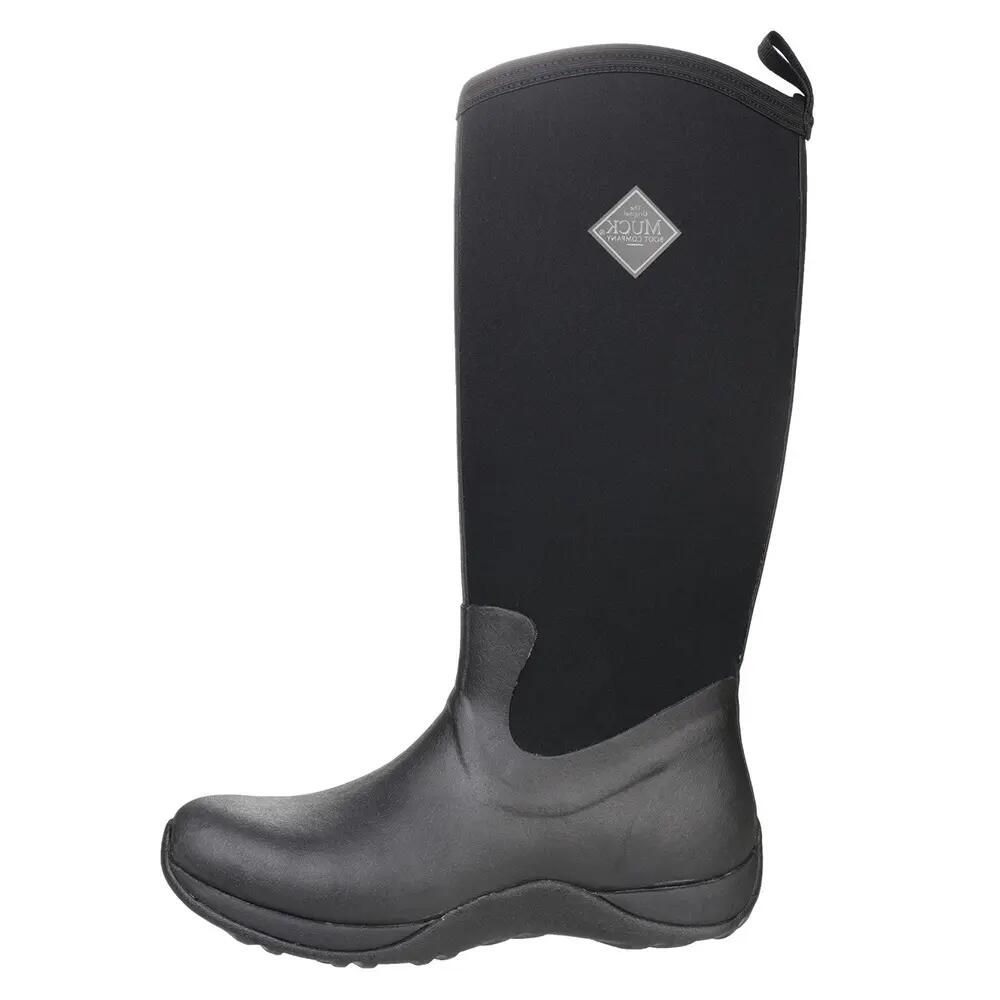 Unisex Arctic Adventure Pull On Wellington Boots (Black/Black) 2/3