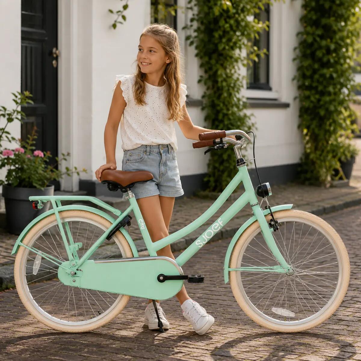 City Meisjesfiets 22 inch - Kinderfiets 7-9 jaar - Fiets met Verlichting - Groen 3/11