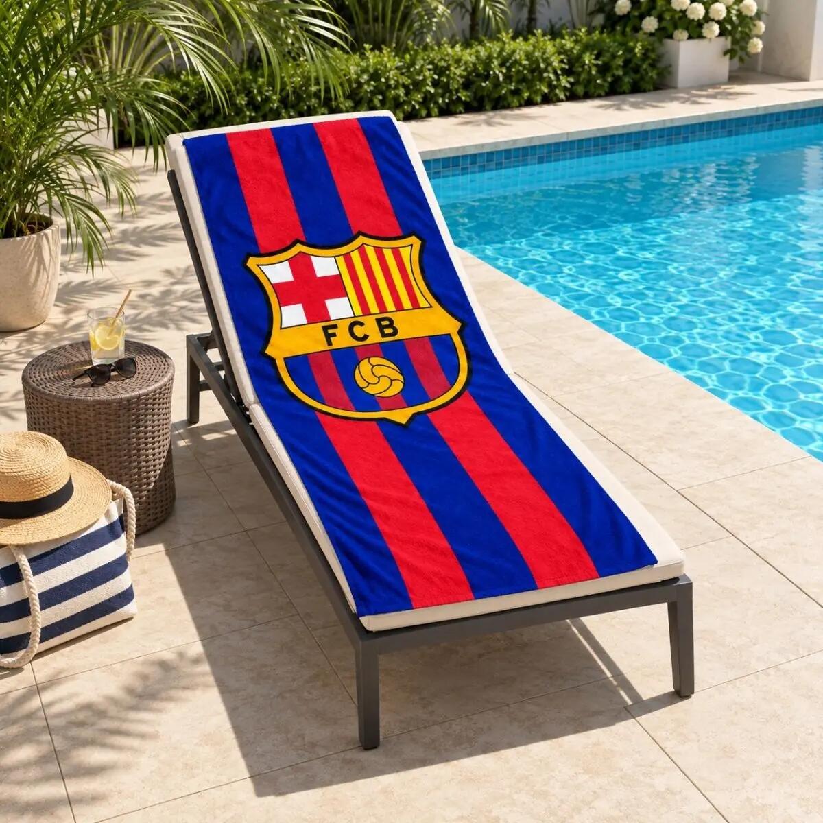 FC Barcelona ręcznik plażowy 100x180 cm bawełna wielokolorowy 2/3