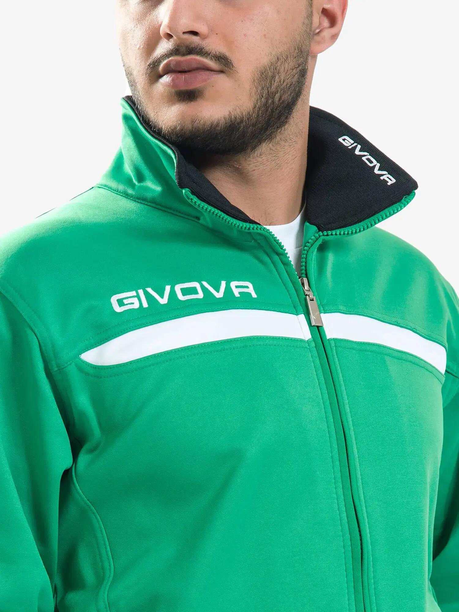 Trainingsanzug mit durchgehendem Reißverschluss für Herren - Givova grün schwarz 4/7