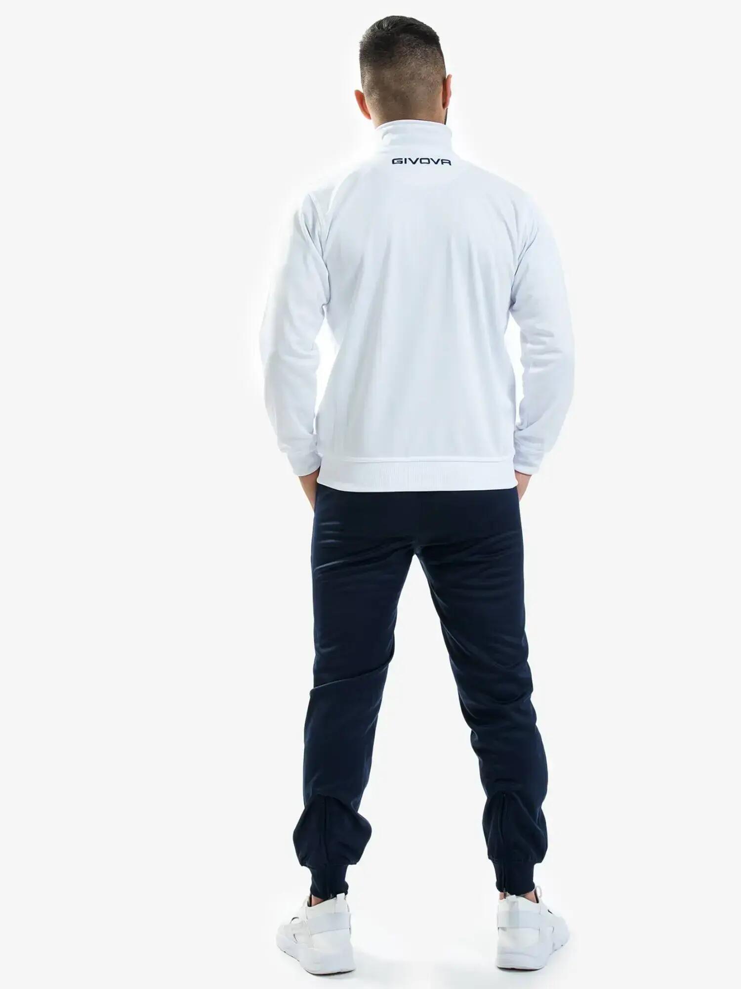 Survêtement football Full Zip Homme - Givova blanc et bleu 3/7