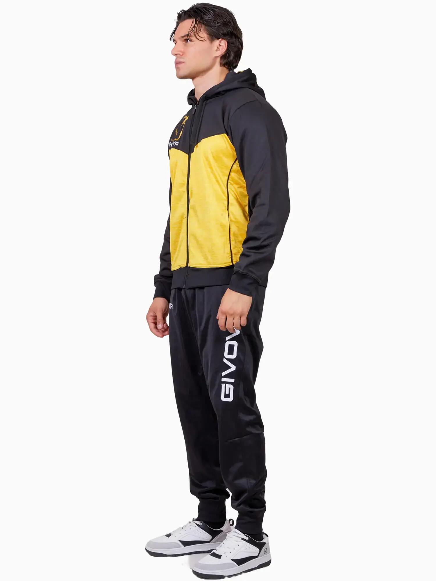 TUTA complete uomo ( acetato-poliestere) givova nero/giallo melange 3/4
