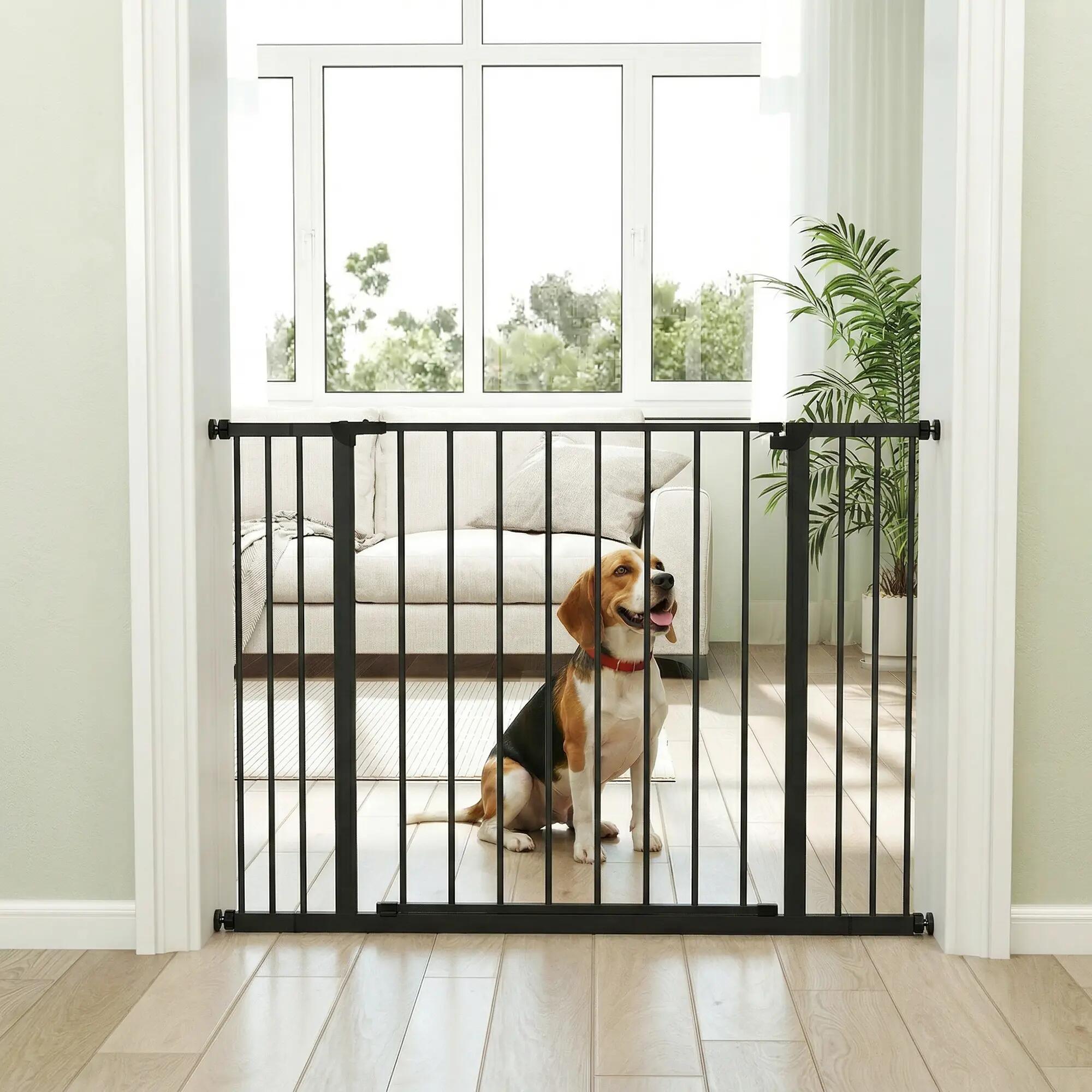 Barreira de Segurança para Cães PawHut 107x76 cm Preta 4/7