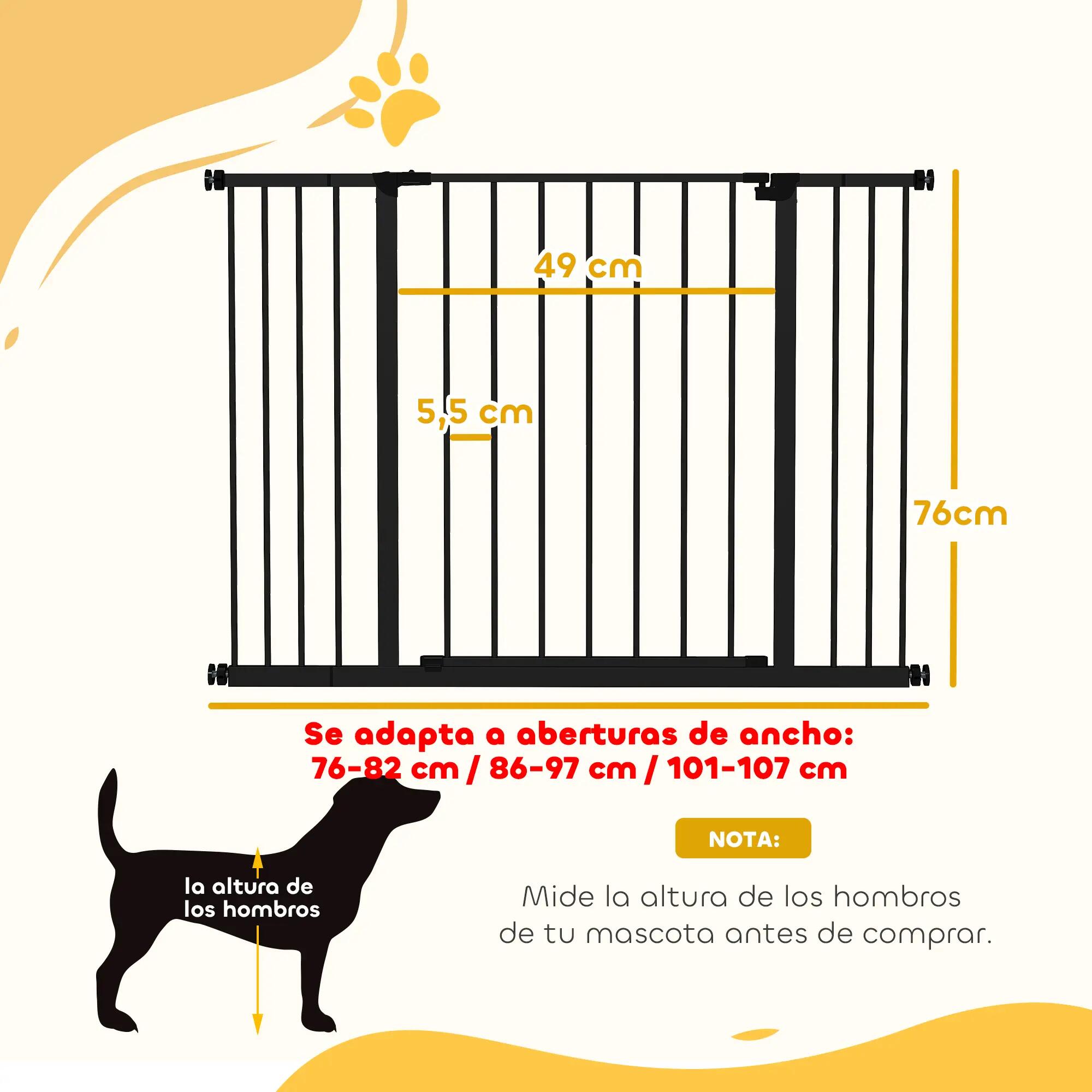 Barreira de Segurança para Cães PawHut 107x76 cm Preta 3/7