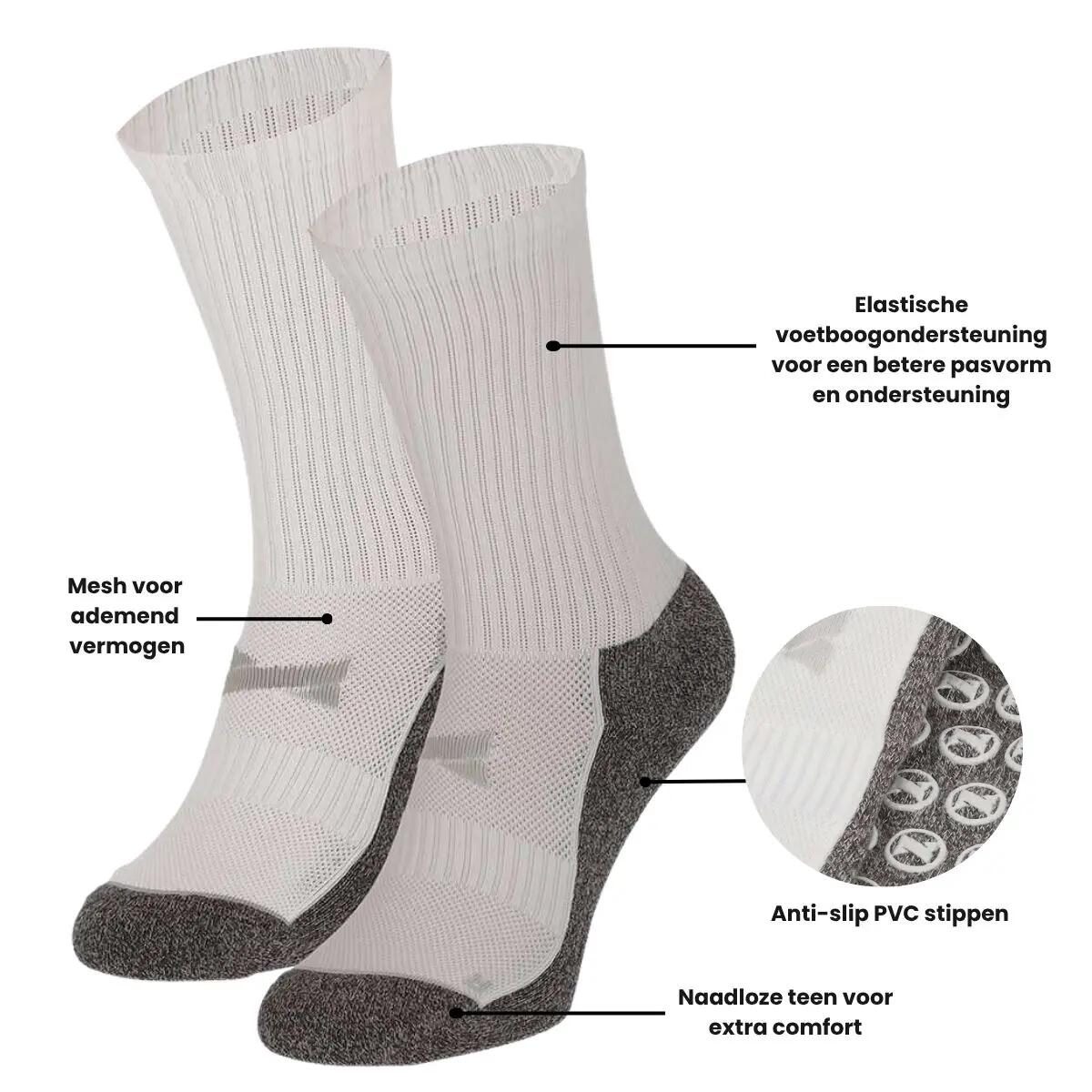 Chaussettes Grip Football Pro - 2 paires - Blanc 3/5