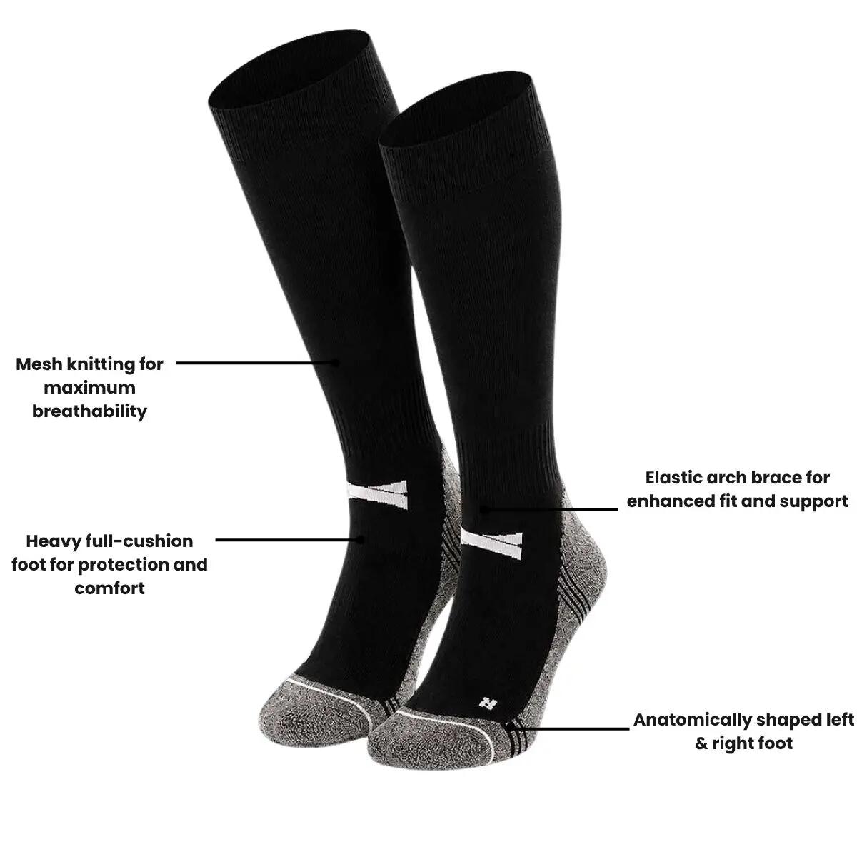 Medias de Fútbol Pro - 2 pares - Negro 3/5